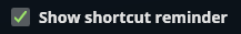 FBX shortcut reminder setting