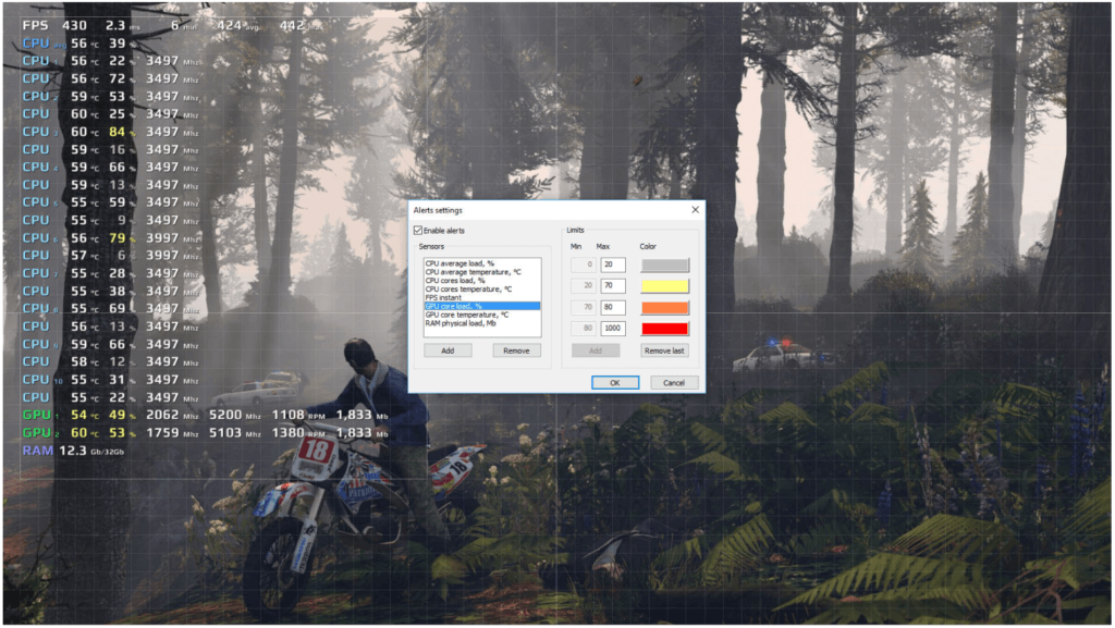 fps cpu temp and gpu temp monitor