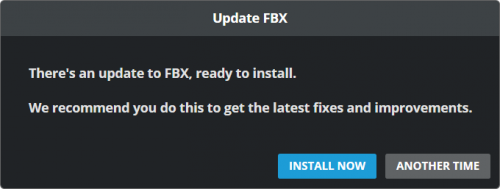 FBX update popup